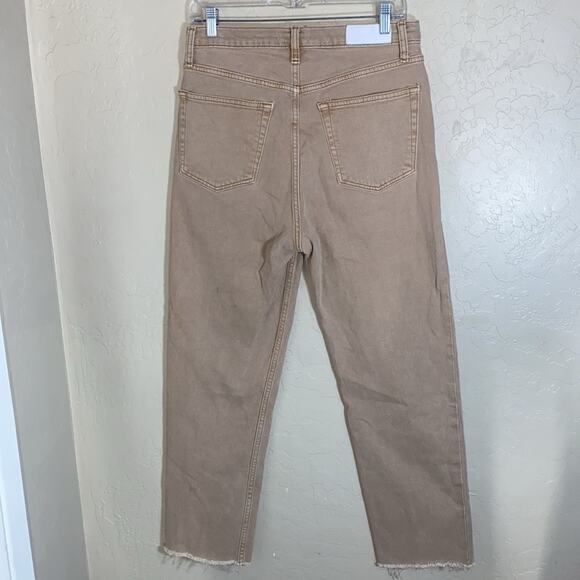 RE/DONE Originals 70s Ultra High Rise Stove Pipe In Washed Khaki - Picture 10 of 12